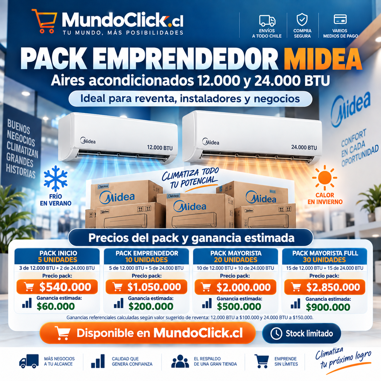 PACK EMPRENDEDOR MIDEA INVERTER