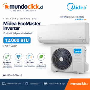 AIRE ACONDICIONADO SPLIT MIDEA ECOMASTER INVERTER 12.000 BTU FRÍO/CALOR + WIFI