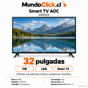 Televisor AOC Smart TV Roku 32″ LED HD 32S5155